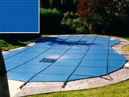 PoolTux Emperor Blue Solid Safety Cover | 14' x 28' Rectangle | No Step | CSPTBS14280