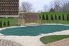 PoolTux KING99 Tan Mesh Safety Cover | 16' x 32' Rectangle | Right Step | CSPTTMP16323