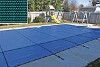 PoolTux Royal Green Mesh Safety Cover | 20' x 40' Rectangle | Left Step | CSPTGME20402