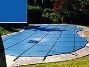 PoolTux Emperor Blue Solid Safety Cover | 18' x 36' Rectangle | Left Step | CSPTBS18362